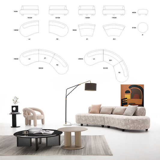 Modern Nordic Simple Velvet Sofa