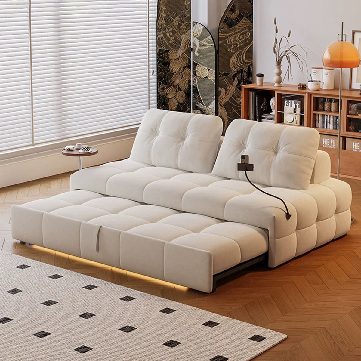 Modern Popular Cream Style Sofa Bed