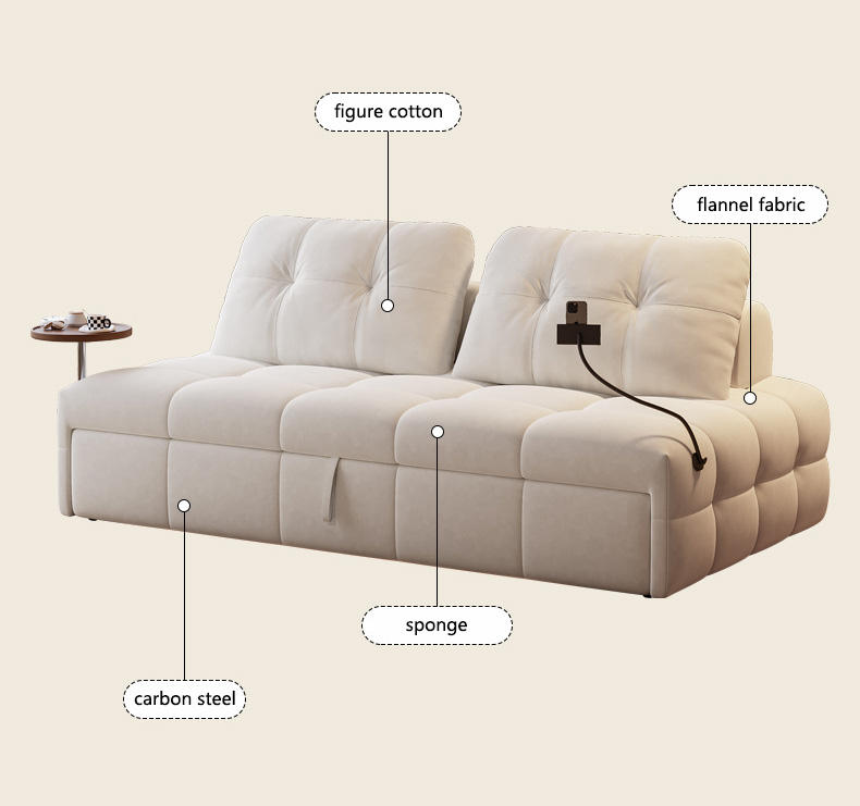 Modern Popular Cream Style Sofa Bed