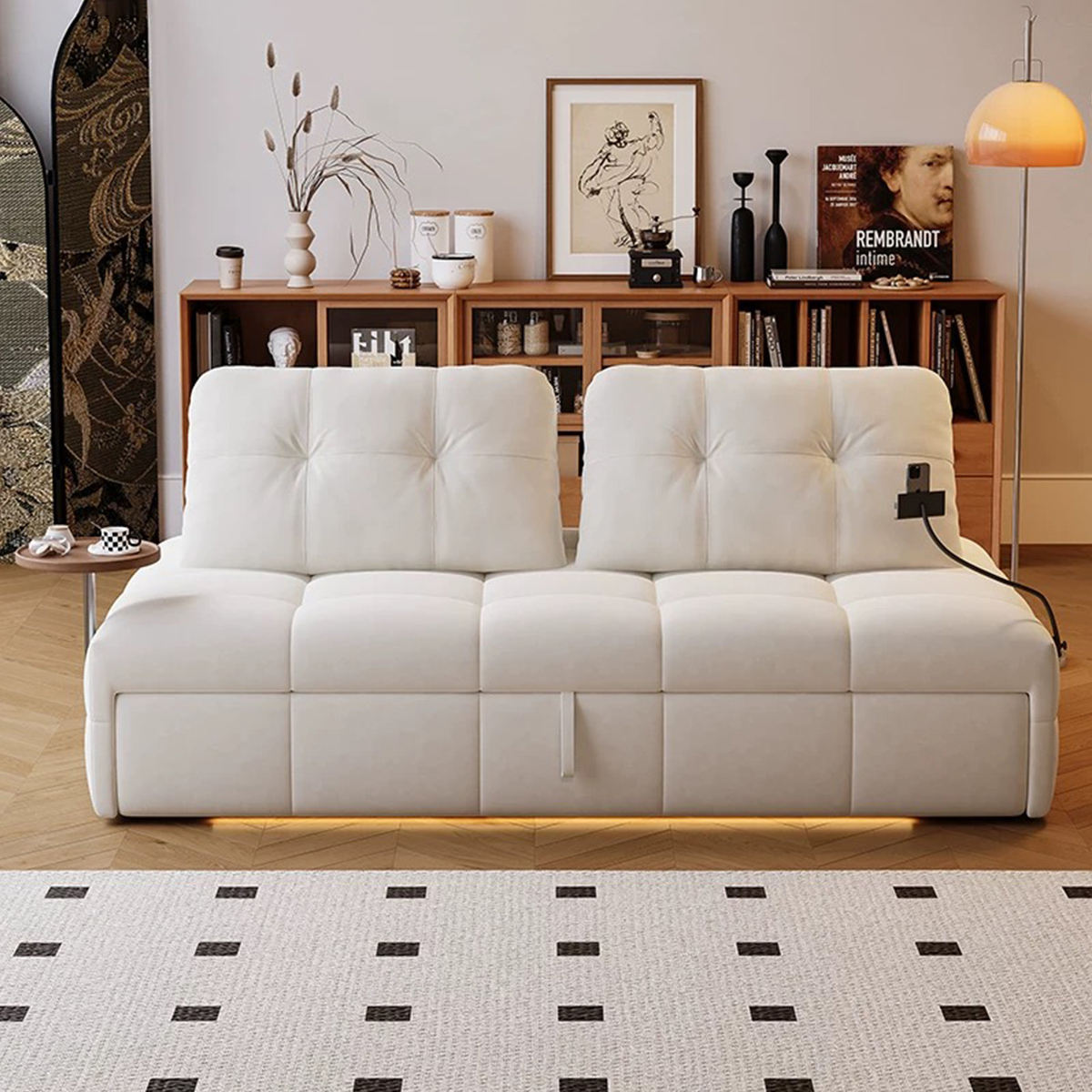 Modern Popular Cream Style Sofa Bed
