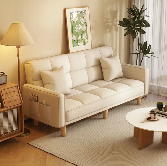 Solid Wood Sofa Bed Foldable Dual-purpose Sofa